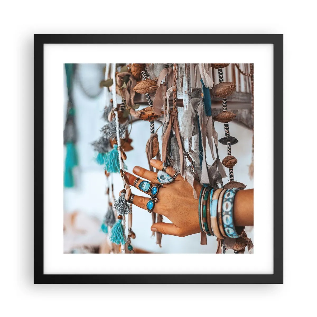 Poster in einem schwarzem Rahmen - Lokale Schätze - 40x40 cm