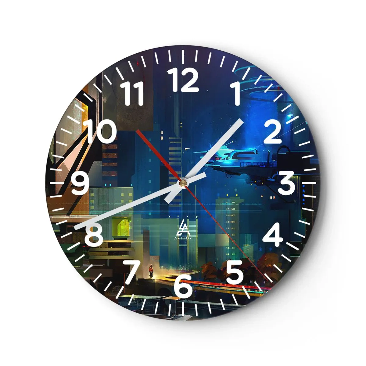 Wanduhr - Glasuhr - In naher Zukunft - 40x40 cm