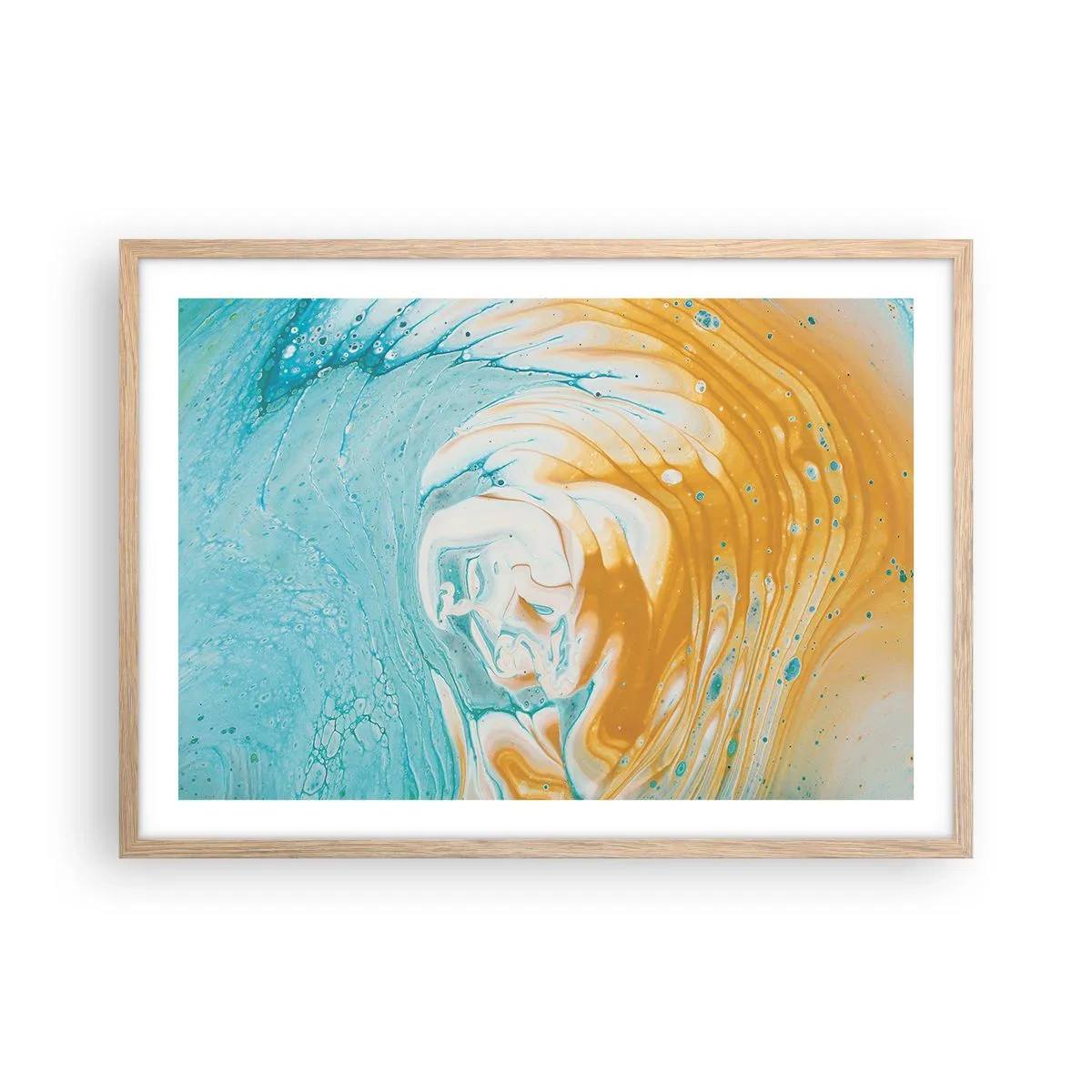 Poster in einem Rahmen aus heller Eiche - Pastellwirbel - 70x50 cm