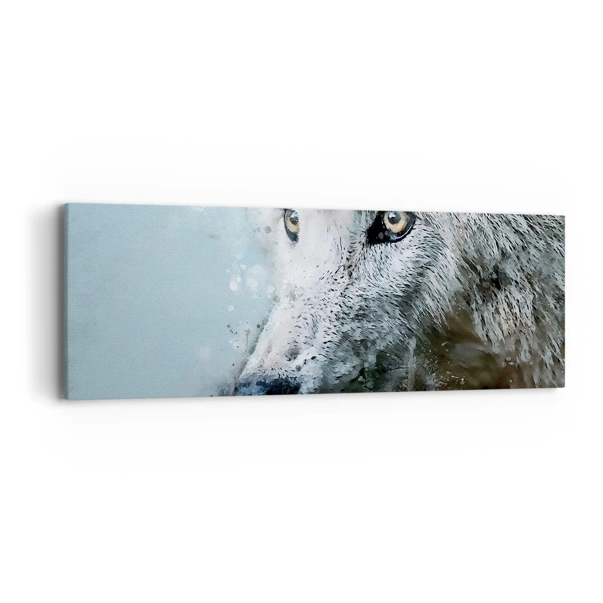 Bild auf Leinwand - Leinwandbild - Lerne die Wolfsseele kennen - 90x30 cm