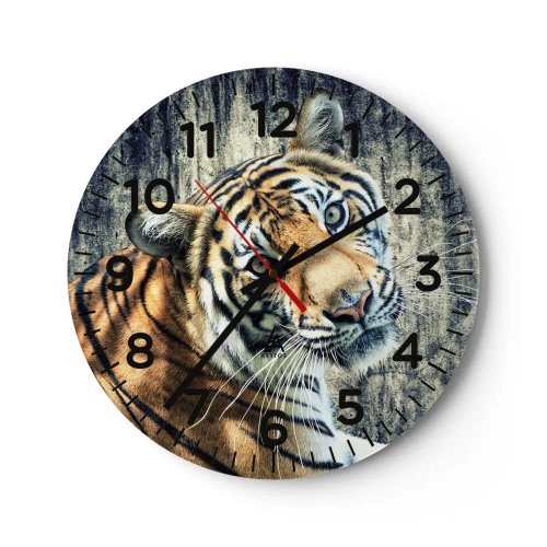 Wanduhr - Glasuhr - Portrait in Lichtstrahlen - 30x30 cm