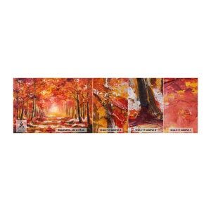 Fototapeten Muster Premium Sand - Kupferwald - Herbst, Park, Landschaft - 100x30 cm