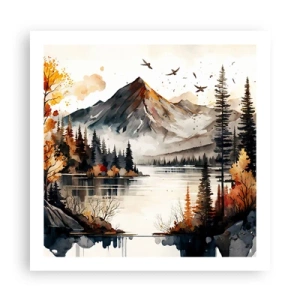 Poster - Goldener Herbst in den Bergen - 60x60 cm
