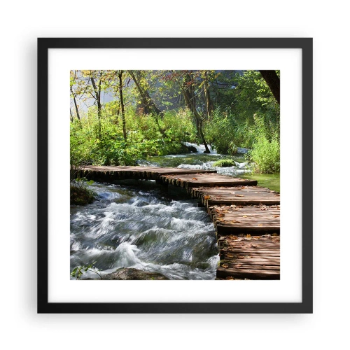 Poster in einem schwarzem Rahmen - Über der schaumigen Kaskade - 40x40 cm