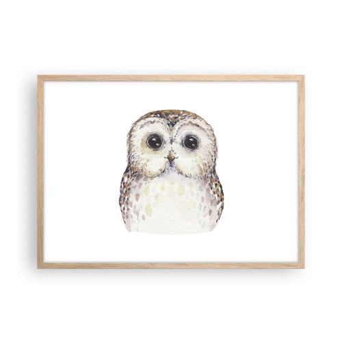 Poster in einem Rahmen aus heller Eiche - Schau mir in die Augen - 70x50 cm