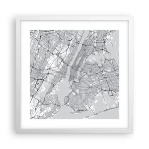 Poster in einem weißen Rahmen - Die Anatomie einer Metropole - 40x40 cm