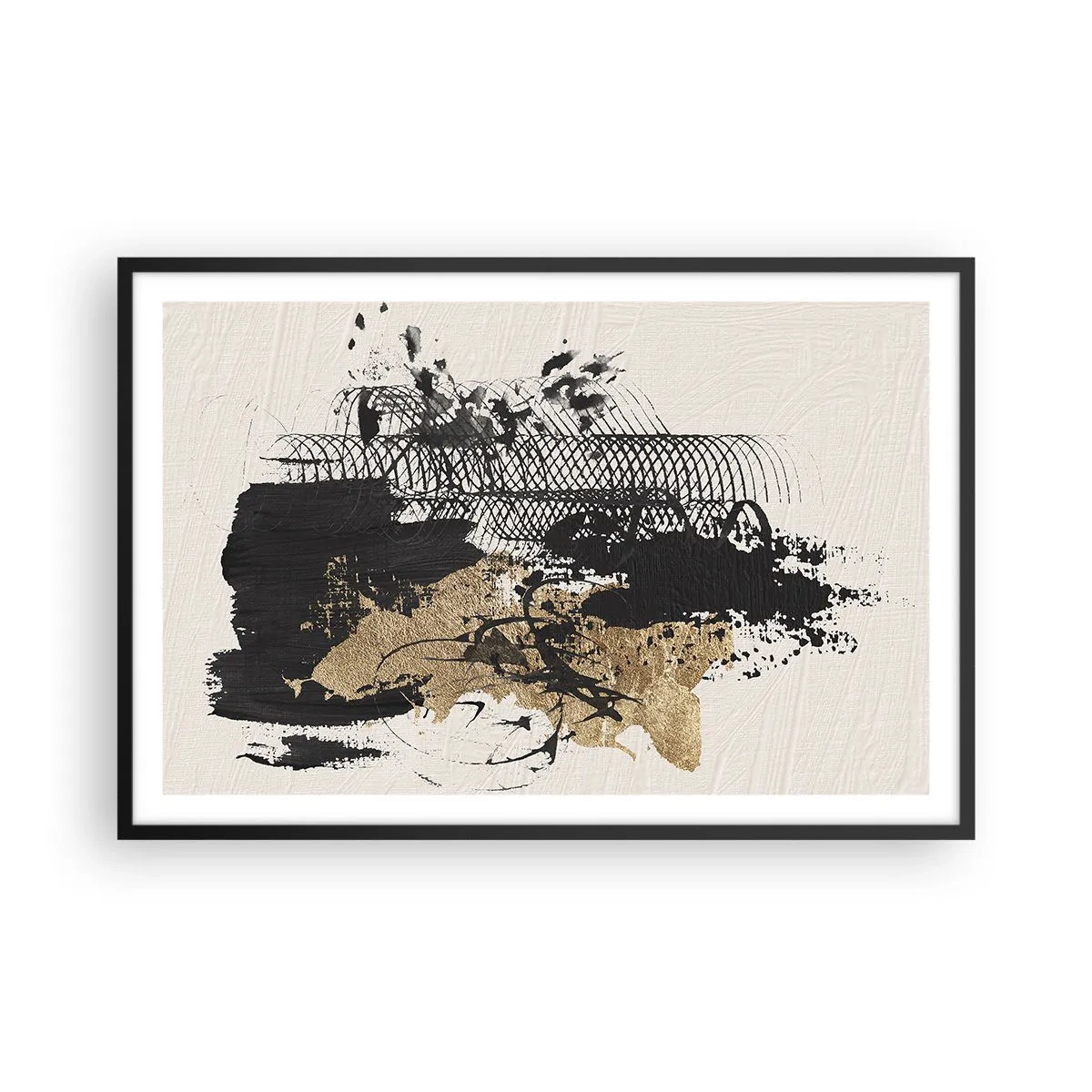 Poster in einem schwarzem Rahmen - Komposition mit Leidenschaft - 91x61 cm