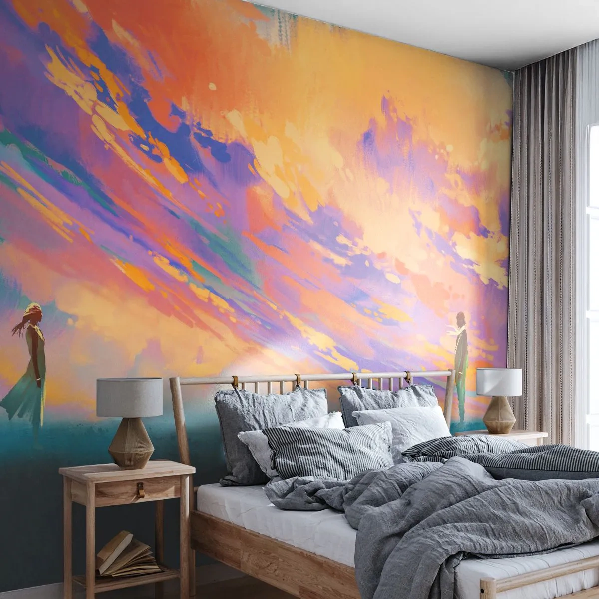 Fototapete Standard Eco - Die Anziehungskraft - Abstraktion, Frau und Mann, Stück - 500x350 cm