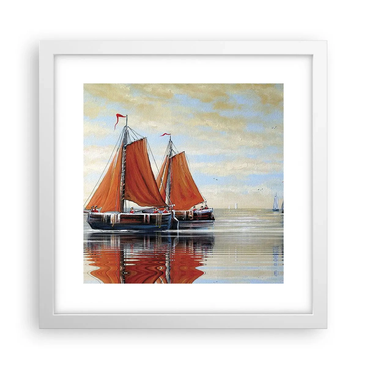 Poster in einem weißen Rahmen - Hey, Segel, Matrose ... - 30x30 cm