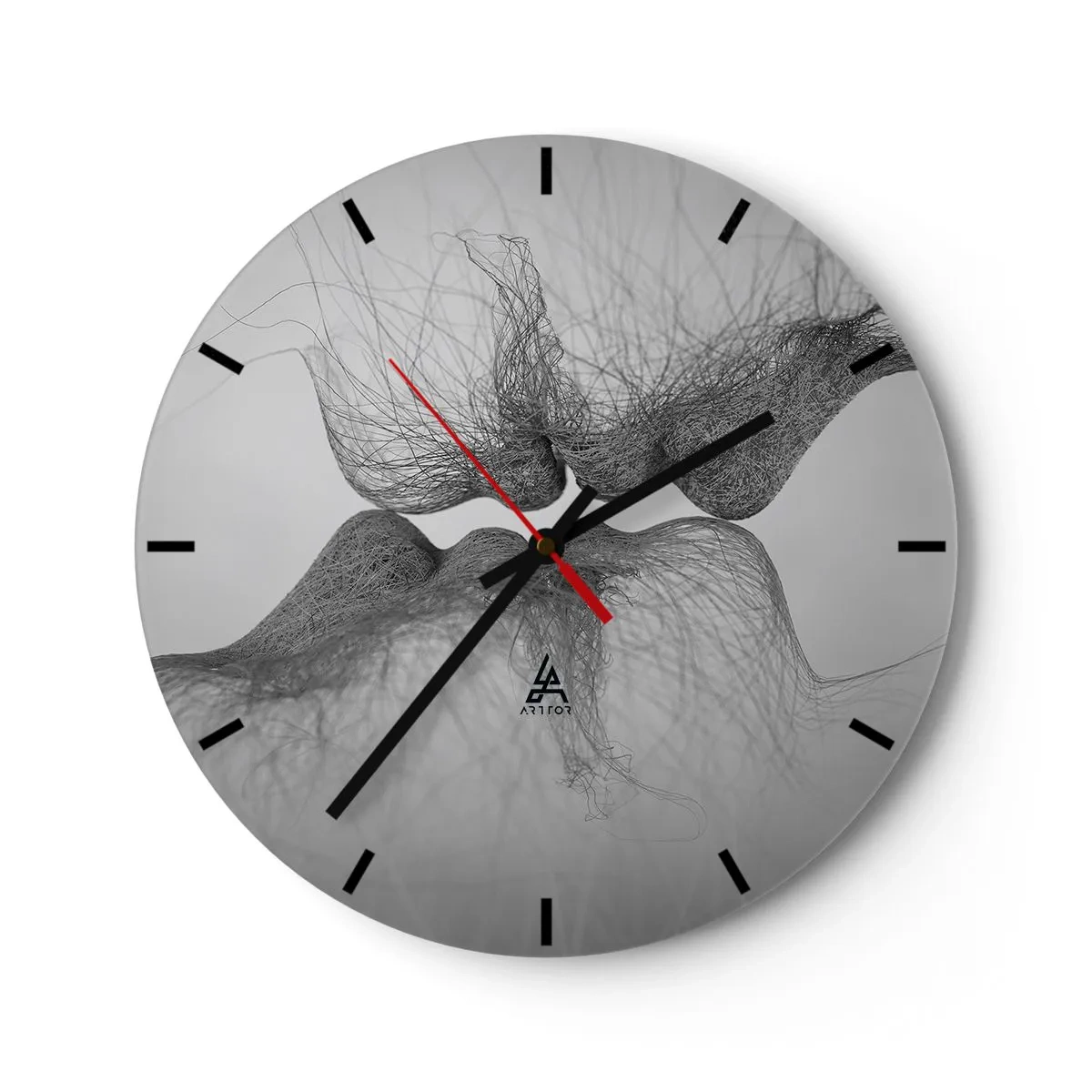Wanduhr - Glasuhr - Kuss des Windes - 40x40 cm