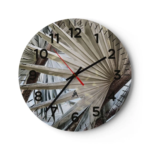 Wanduhr - Glasuhr - Fans in den Tropen - 40x40 cm