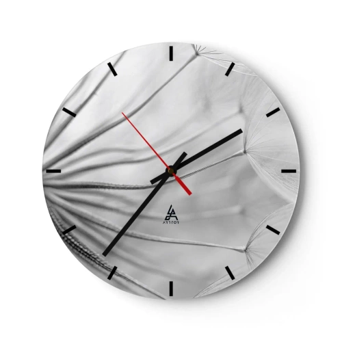 Wanduhr - Glasuhr - Löwenzahn, Drachen - 40x40 cm