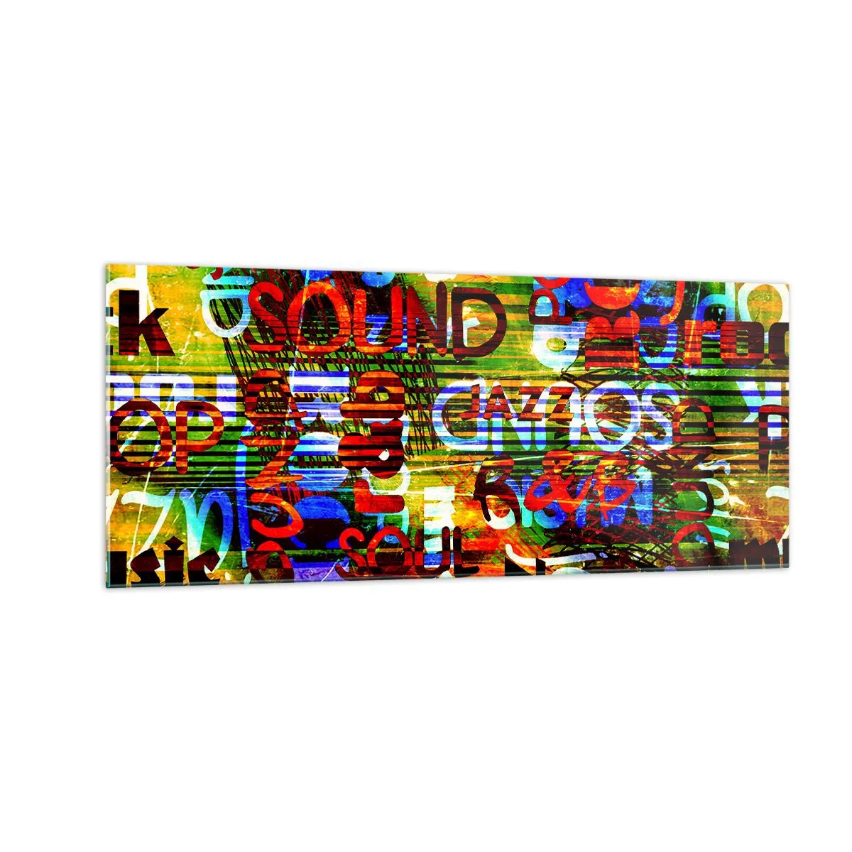 Glasbild - Bild auf glas - Alle Farben des Klangs - 100x40 cm