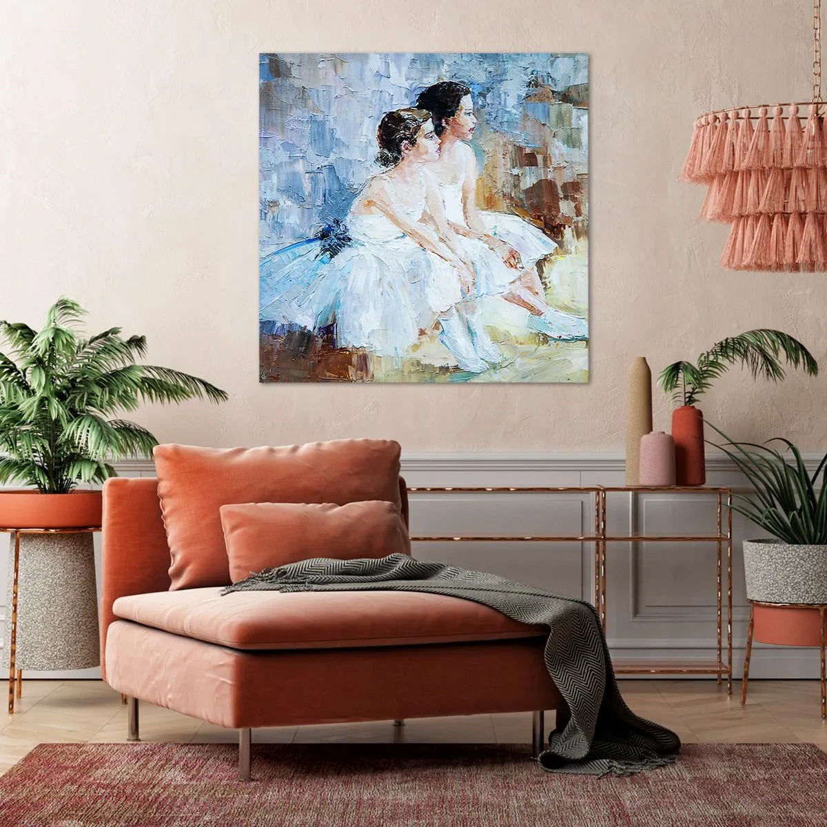 Bild auf Leinwand - Leinwandbild - Rest der jungen Schwäne - 40x40 cm