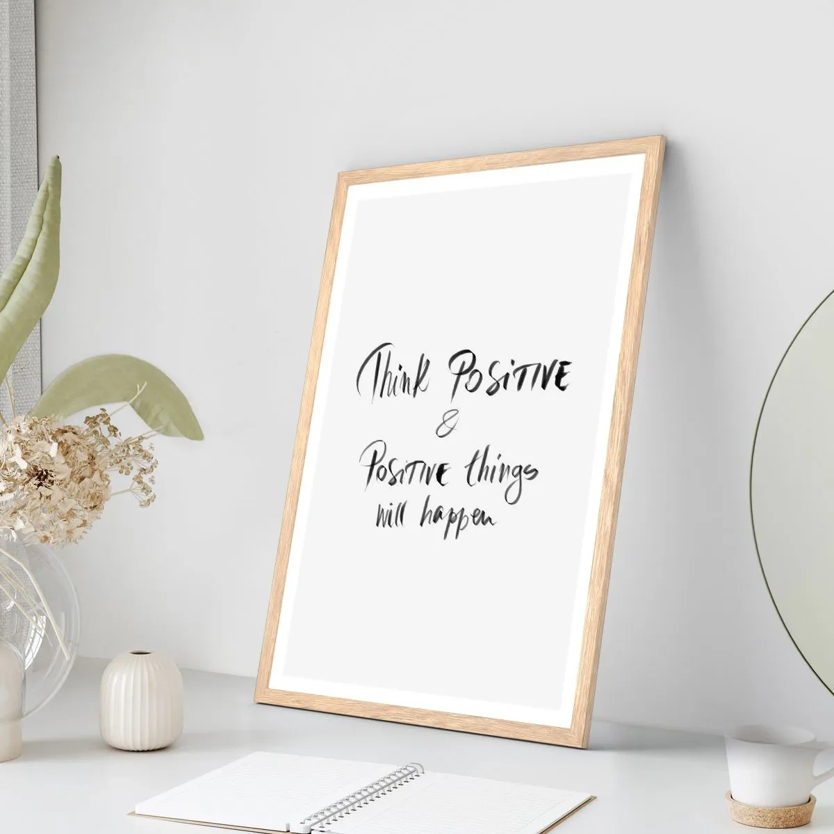 Poster in einem Rahmen aus heller Eiche - Wie soll man leben? - 50x70 cm