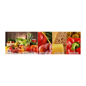 Fototapeten Muster Premium Sand - Geräuchert, gebacken und eingelegt - Gastronomie, Gemüse, Obst - 100x30 cm