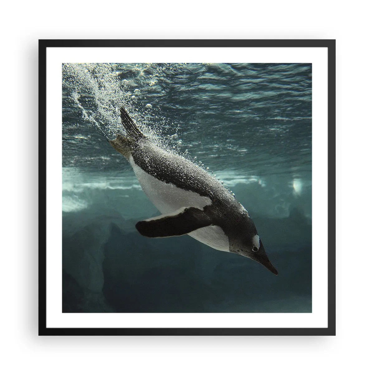 Poster in einem schwarzem Rahmen - Willkommen in meiner Welt - 60x60 cm