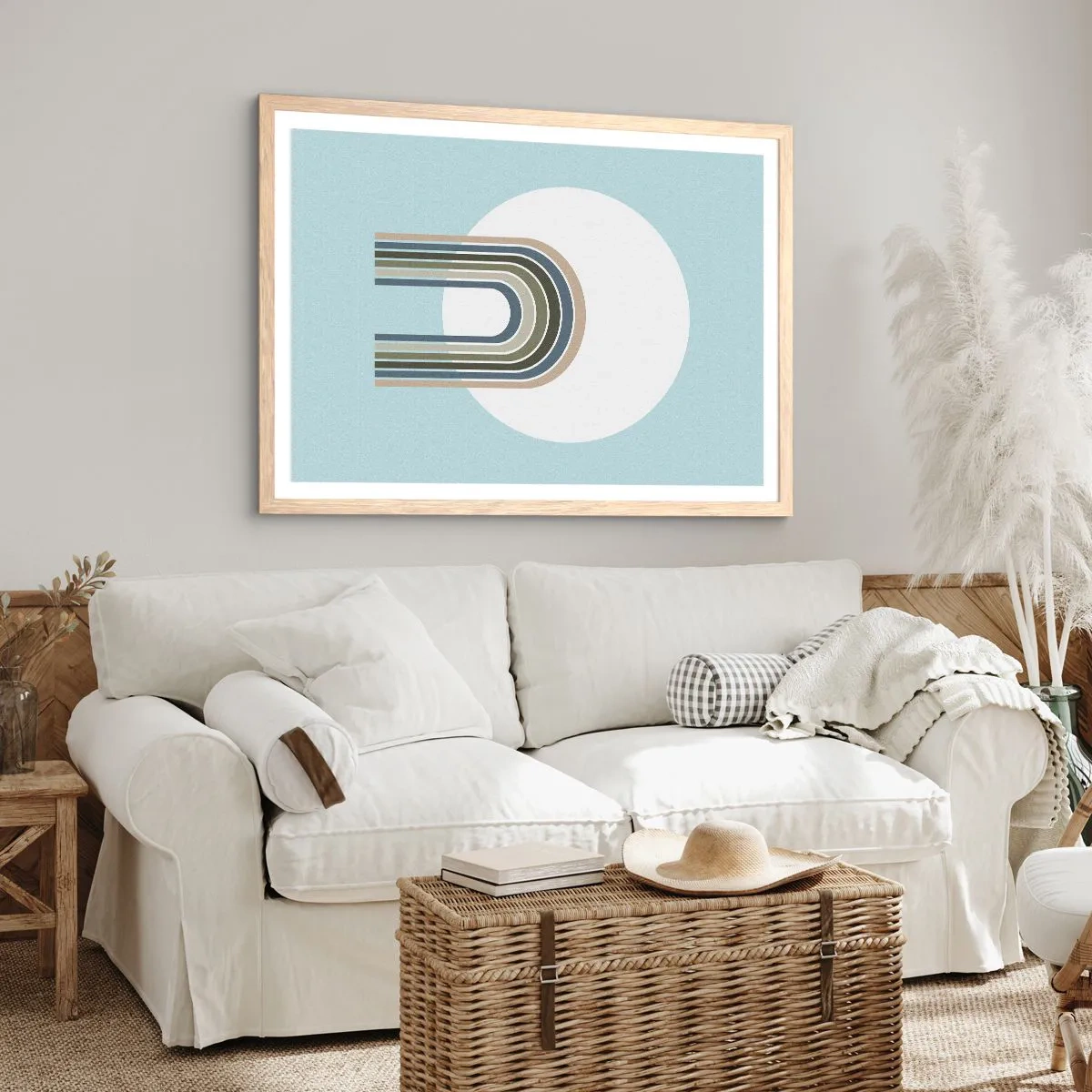 Poster in einem Rahmen aus heller Eiche - Unwiderstehliche Anziehungskraft - 100x70 cm