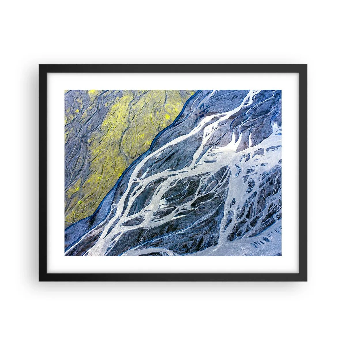 Poster in einem schwarzem Rahmen - Felsmalereien der Natur - 50x40 cm