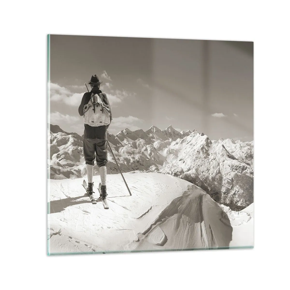Glasbild - Bild auf glas - Und die Berge bleiben unverändert - 40x40 cm