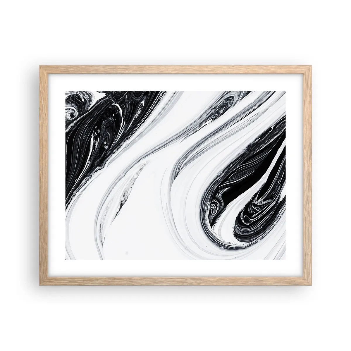 Poster in einem Rahmen aus heller Eiche - Kombination aus Gegensätzen - 50x40 cm