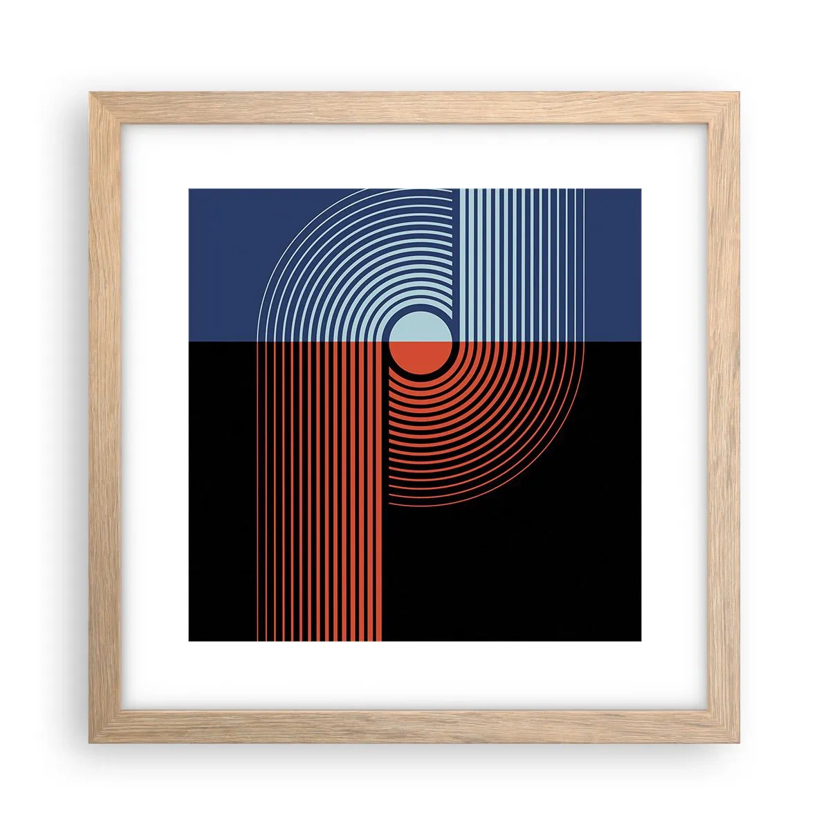 Poster in einem Rahmen aus heller Eiche - In einer geometrischen Umarmung - 30x30 cm