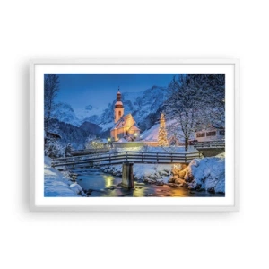 Poster in einem weißen Rahmen - Weihnachtsgeist - 70x50 cm