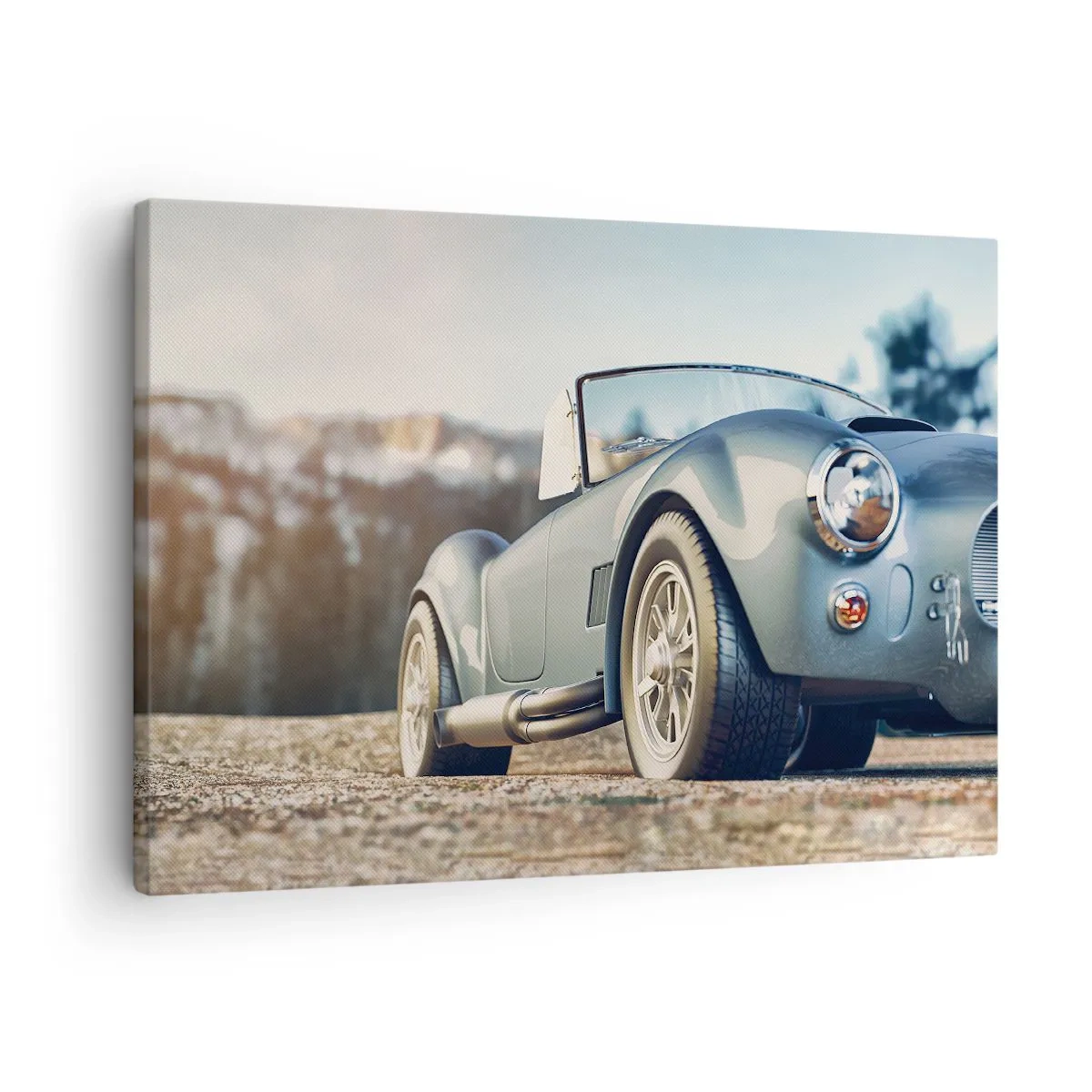 Bild auf Leinwand - Leinwandbild - Klassisches Cabrio in malerischer Umgebung - 70x50cm - Denn Stil zählt - Moderne Wanddekoration für Wohnzimmer und Schlafzimmer ARTTOR