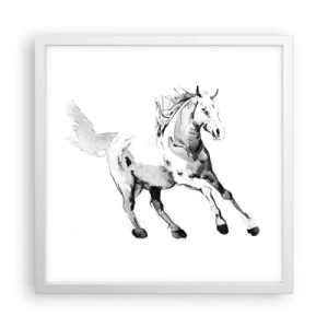 Poster in einem weißen Rahmen - Ungezähmte Seele - 40x40 cm