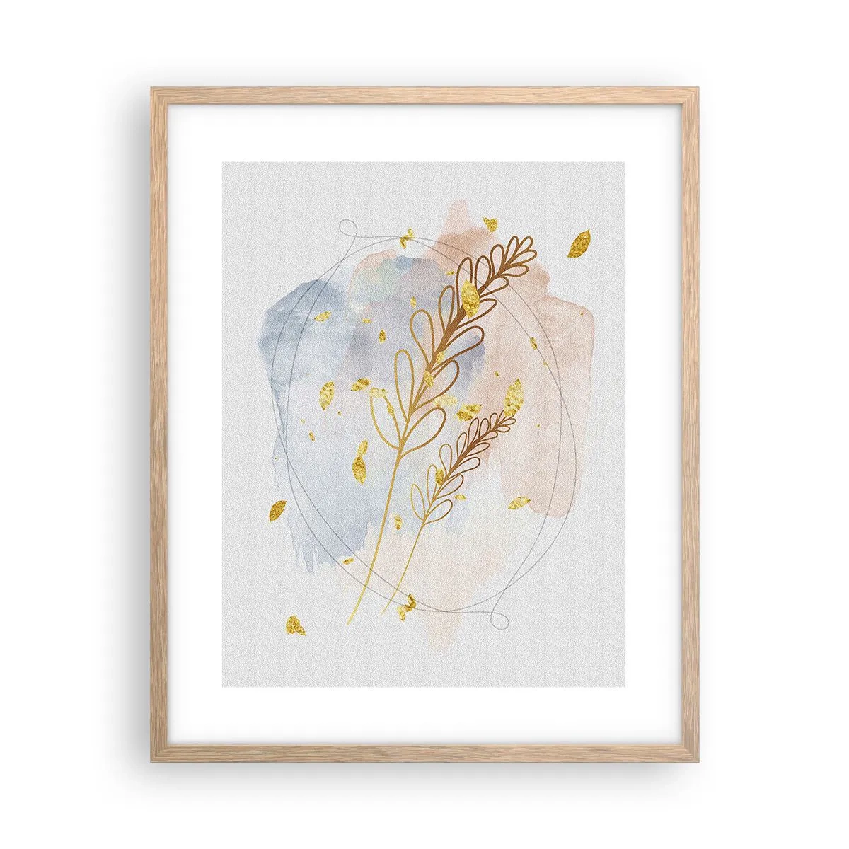 Poster in einem Rahmen aus heller Eiche - Goldenr Hauch - 40x50 cm