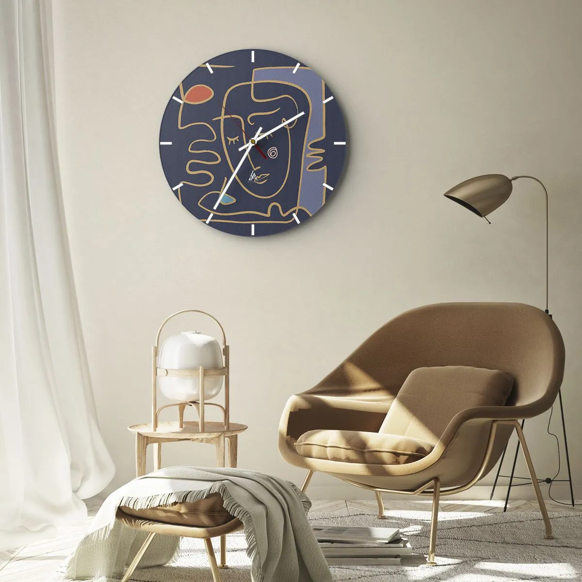 Wanduhr - Glasuhr - In Gedanken - 40x40 cm
