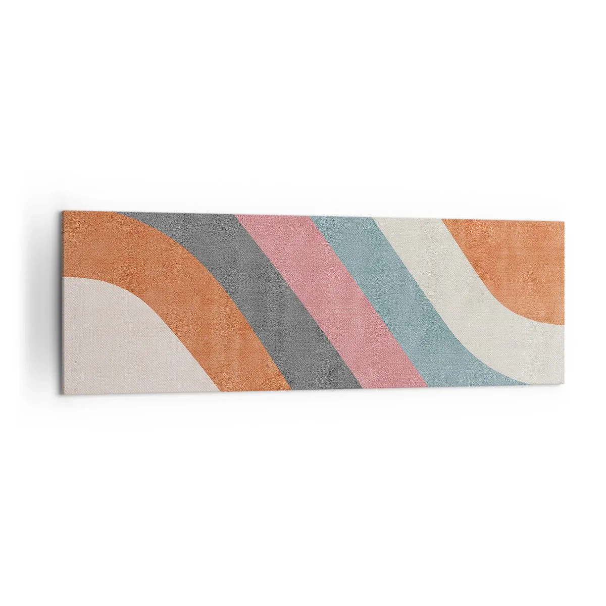 Bild auf Leinwand - Leinwandbild - Bunte Retro-Streifen - 160x50cm - Diagonale Komposition – Bewegung - Moderne Wanddekoration für Wohnzimmer und Schlafzimmer ARTTOR