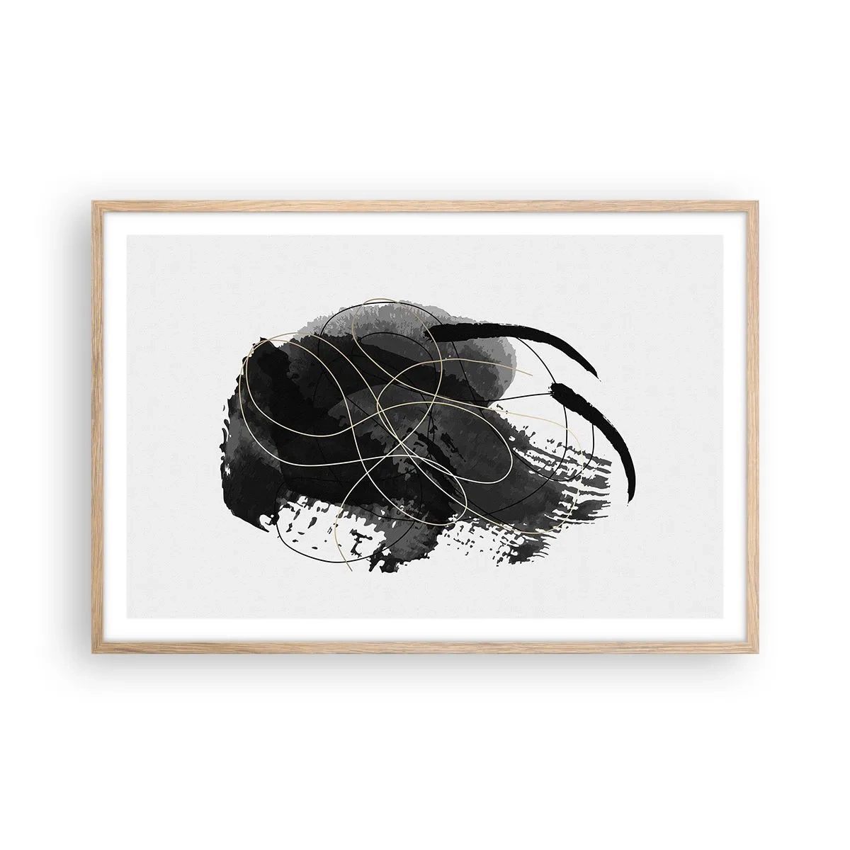 Poster in einem Rahmen aus heller Eiche - Aus Schwarz entstanden - 91x61 cm