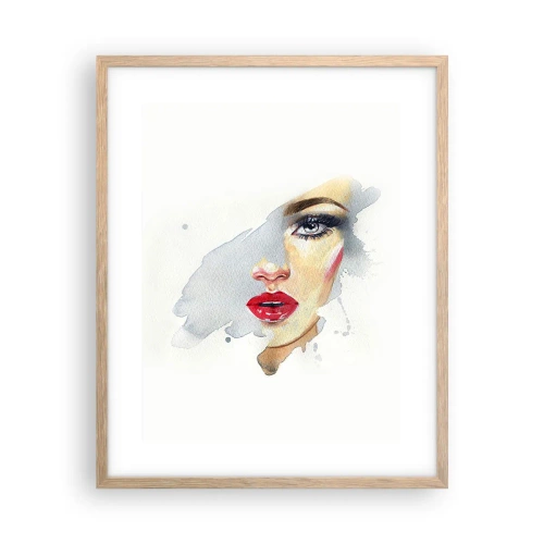 Poster in einem Rahmen aus heller Eiche - Abspiegeln in einem Wassertropfen - 40x50 cm