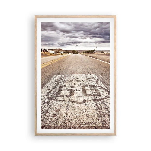 Poster in einem Rahmen aus heller Eiche - Mother Road - eine amerikanische Legende - 61x91 cm