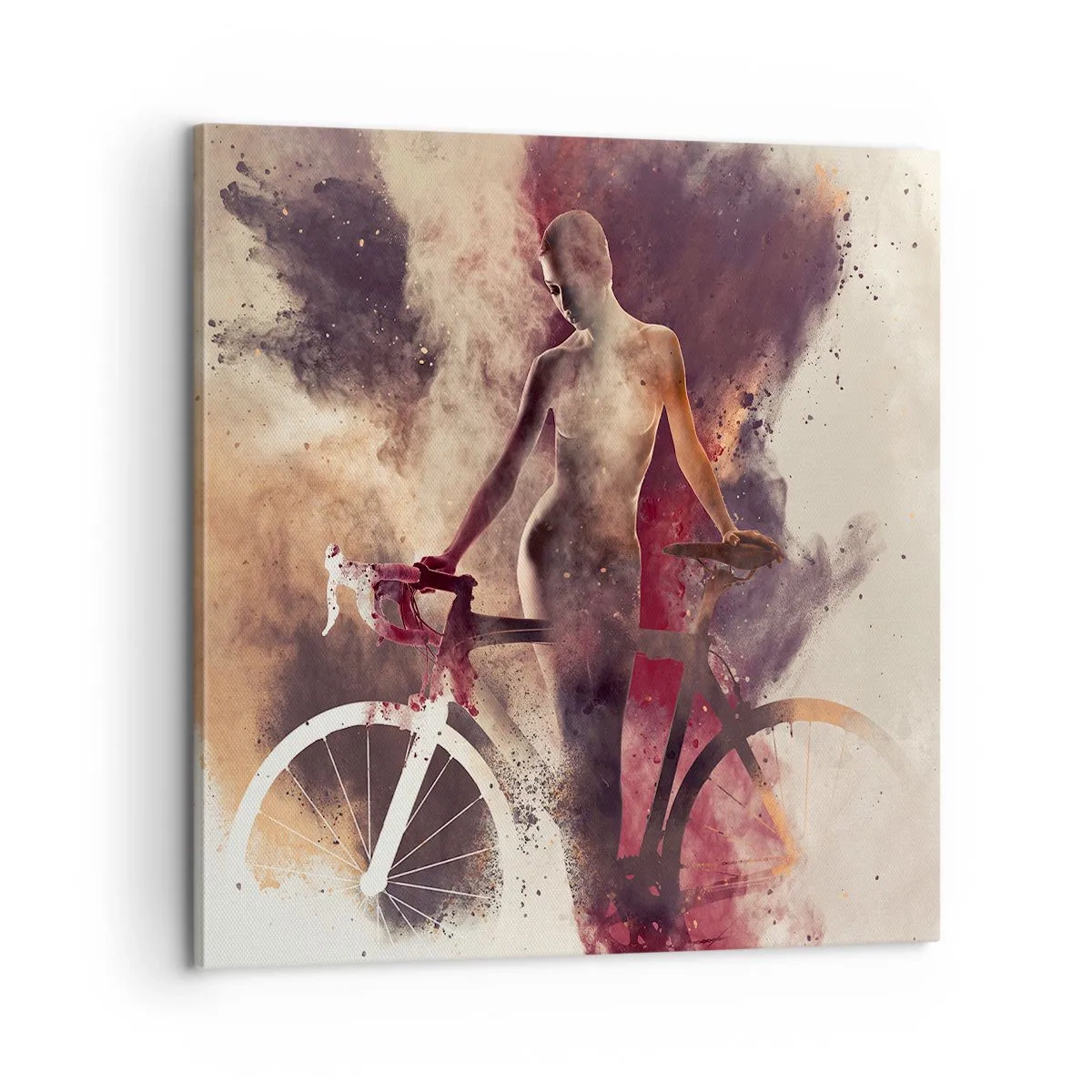Bild auf Leinwand - Leinwandbild - Eine Fahrradseele in Marmorformen - 60x60 cm