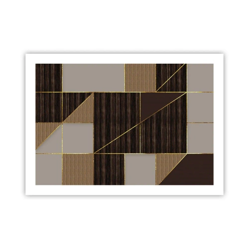 Poster - Ein Mosaik aus Braun und Gold - 70x50 cm