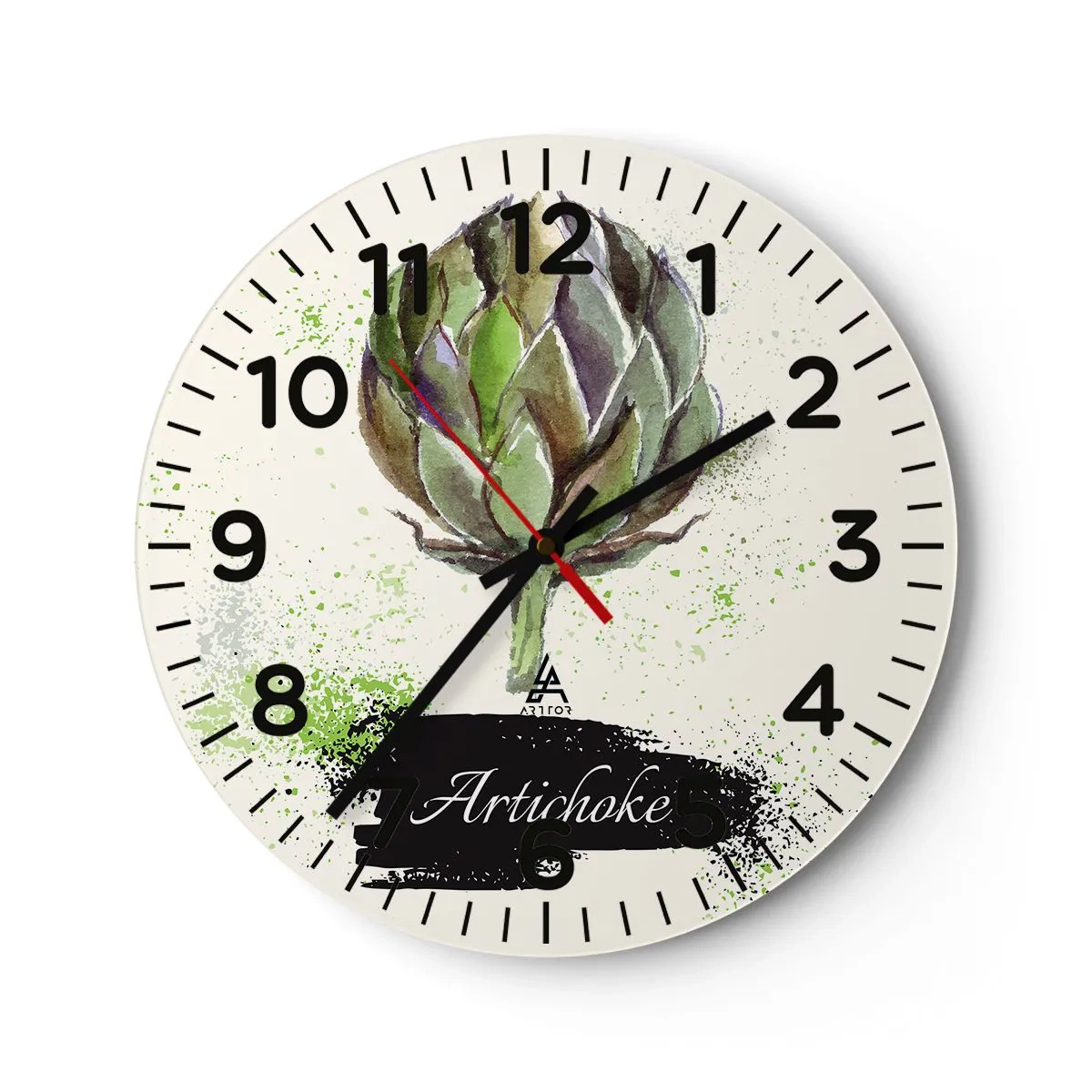 Wanduhr - Glasuhr - Eviva-Gemüse! - 40x40 cm