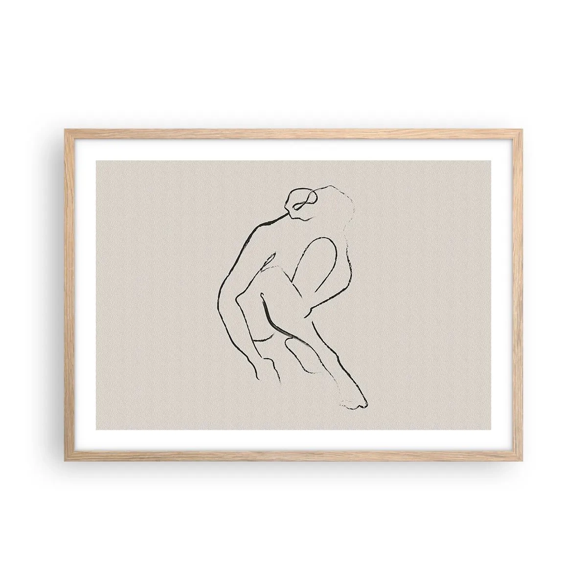 Poster in einem Rahmen aus heller Eiche - Intime Skizze - 70x50 cm