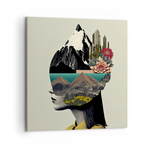 Bild auf Leinwand - Leinwandbild - Frau – bleibt immer ein Geheimnis - 50x50 cm