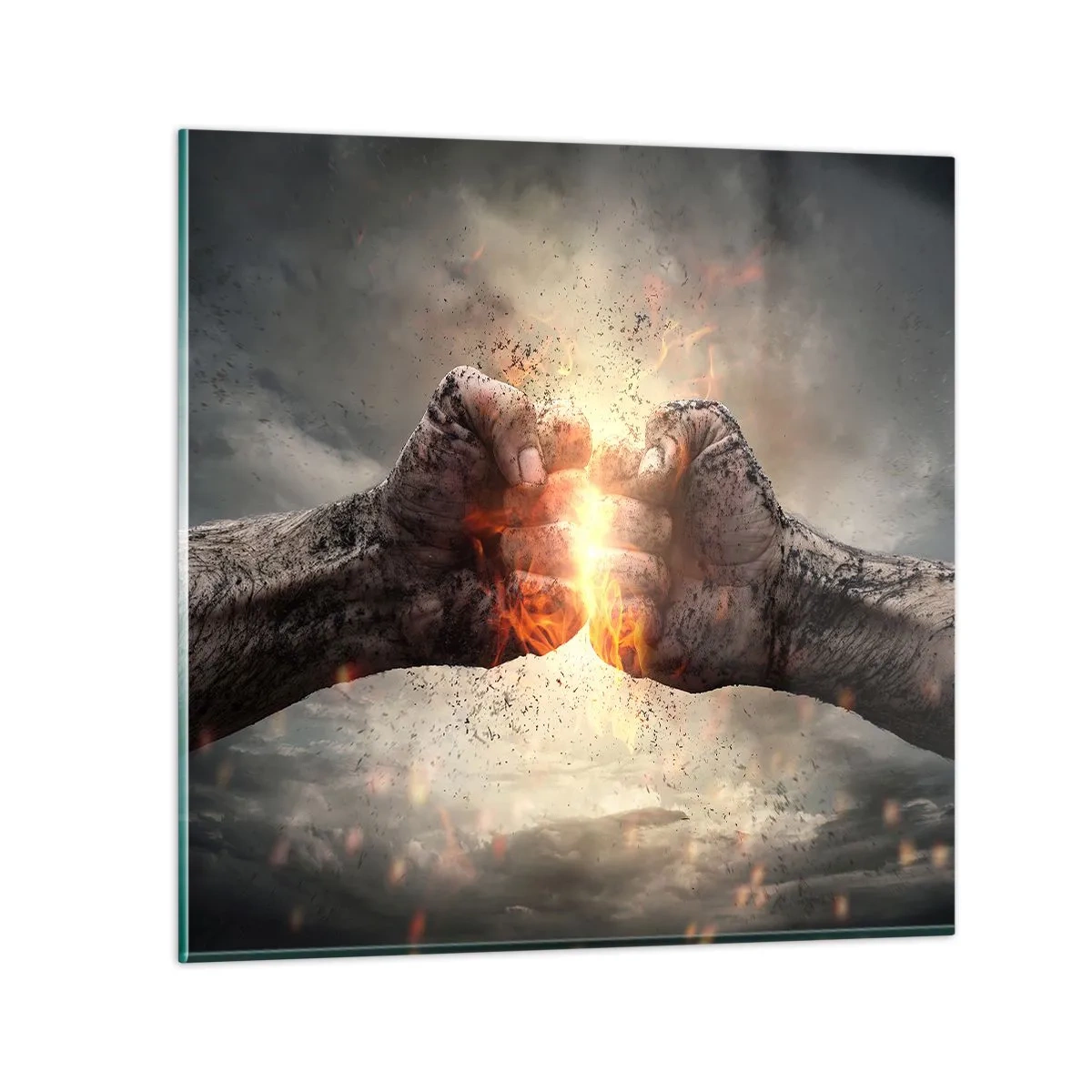 Glasbild - Bild auf glas - Steh auf für einen Kampf - 70x70 cm