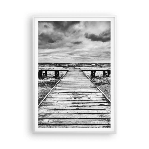 Poster in einem weißen Rahmen - Ich warte darauf, dass der Wind wegjagt... - 70x100 cm