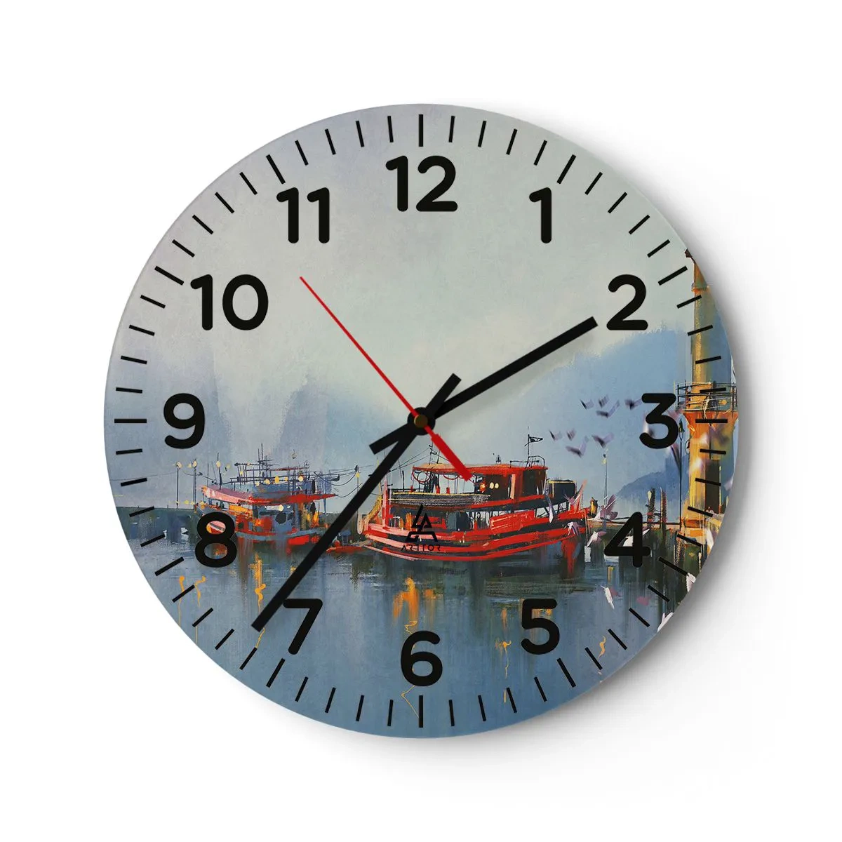 Wanduhr - Glasuhr - Am Ende der Welt - 30x30 cm