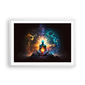 Poster in einem weißen Rahmen - Kosmischer Frieden - 70x50 cm