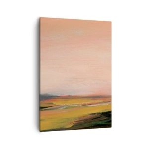 Bild auf Leinwand - Leinwandbild - Eine Landschaft in Rosa- und Goldtönen - 50x70cm - In Rosatönen - Moderne Wanddekoration für Wohnzimmer und Schlafzimmer ARTTOR