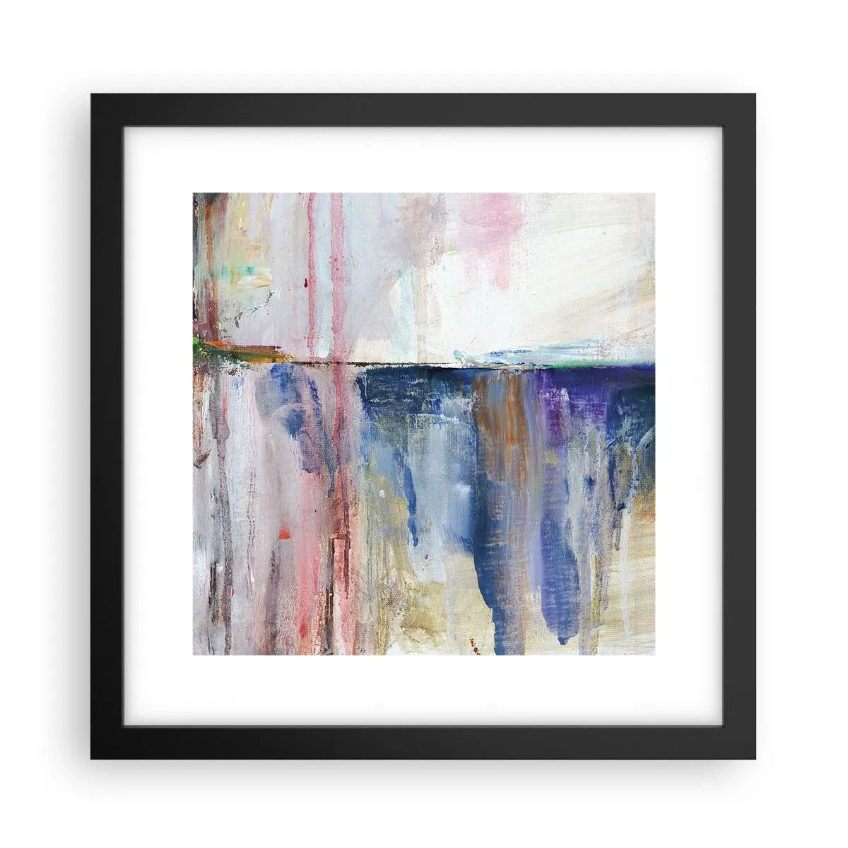 Poster in einem schwarzem Rahmen - Bunte Eindrücke und Assoziationen - 30x30 cm