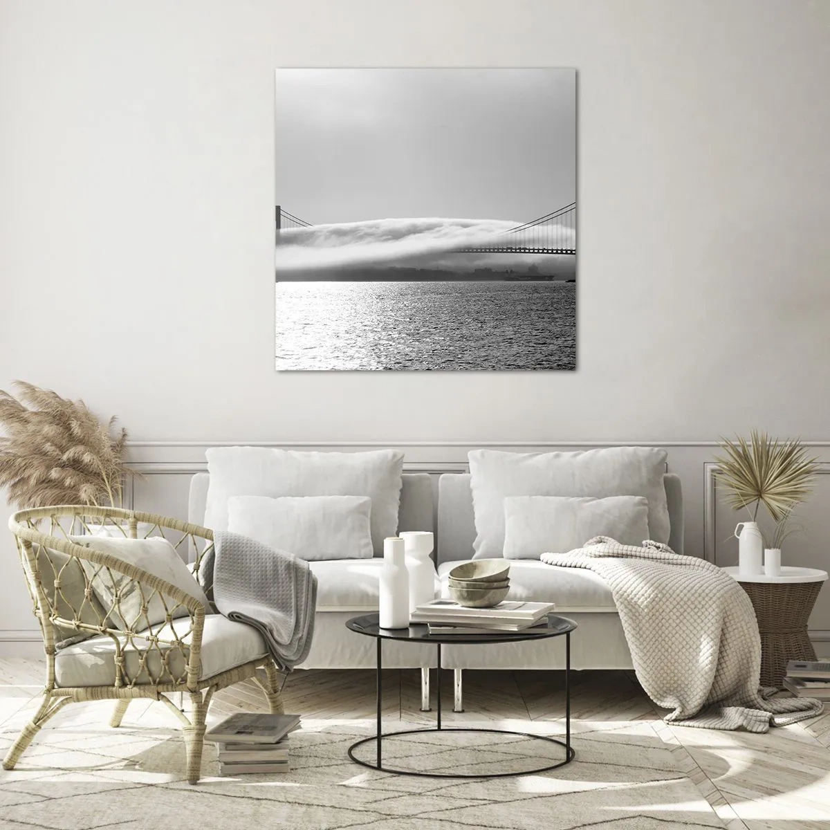 Glasbild - Bild auf glas - Segeln durch das Goldene Tor - 70x70 cm