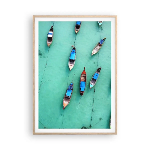 Poster in einem Rahmen aus heller Eiche - In freudiger Erwartung - 70x100 cm