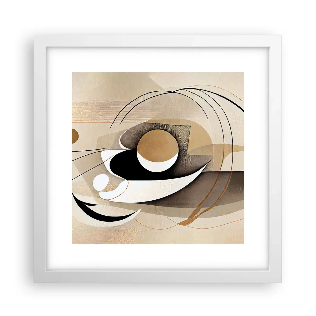 Poster in einem weißen Rahmen - Komposition: die Essenz des Wortes - 30x30 cm