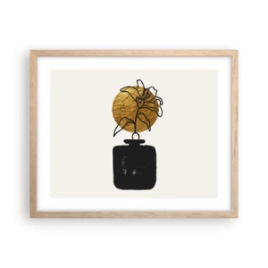 Poster in einem Rahmen aus heller Eiche - Schönheit ist Gold wert - 50x40 cm